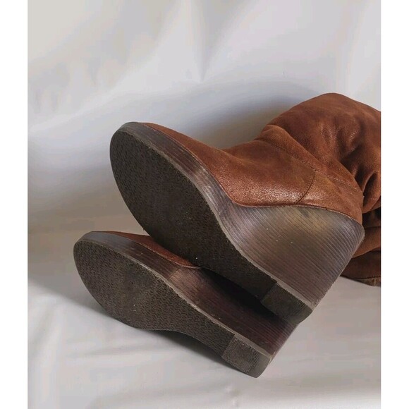 Michael Kors Calista Vicuna Distressed Suede High Knee Faux Fur Boots Size 7.5M - Picture 12 of 12